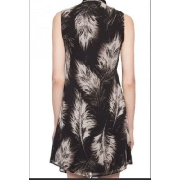 All Saints Jayda Feather Zip Front Dress Black Women’s Size XS $628 - Picture 2 of 7